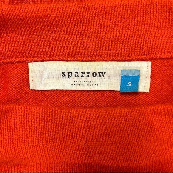 Anthropologie Sparrow Cashmere Funnel Mock Neck Sweater Jumper Women S in Orange - Picture 7 of 8